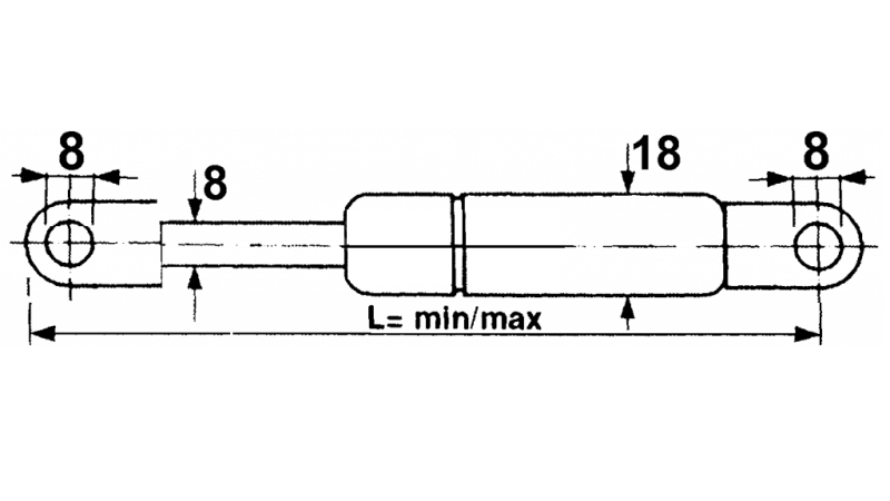 PLINSKI AMORTIZER SAME Lmin 170 Lmax 260