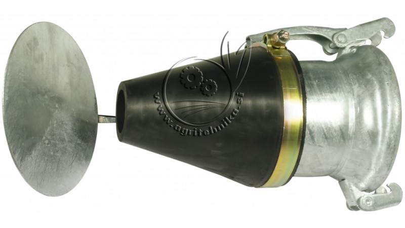 ŽENSKI PRIKLJUČEK ZA RAZPRŠITEV S SKLOPKO IN GUMIJASTIM STOŽCEM