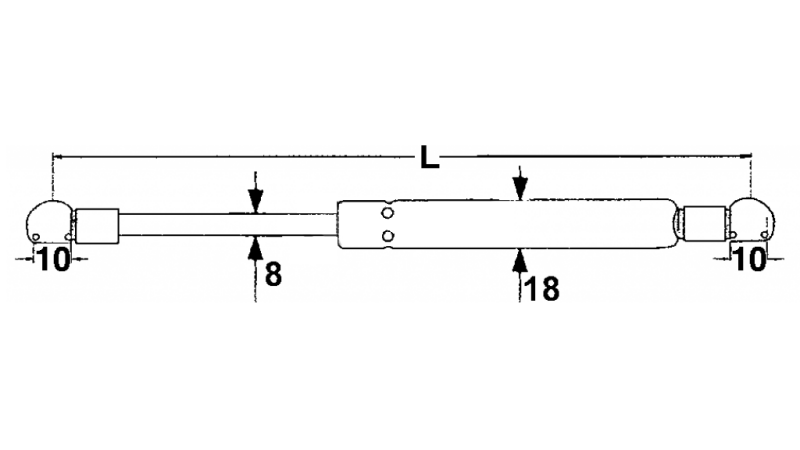 PLINSKI AMORTIZER Lmin 335 Lmax 585