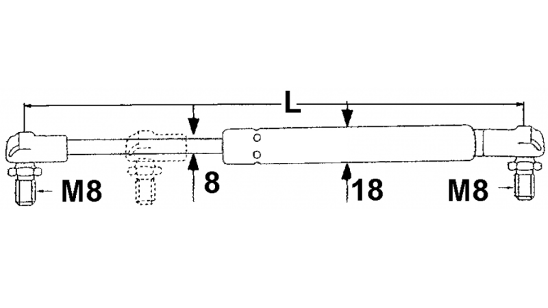 PLINSKI AMORTIZER JOHN DEERE Lmin 185 Lmax 285