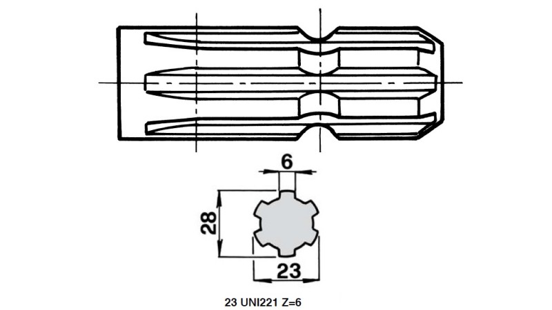 KARDANSKI NASTAVEK 1” 3/8 - 23 uni 221