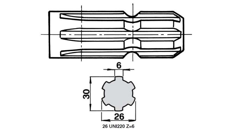 KARDANSKI NASTAVEK 1” 3/8 - 26 uni 220