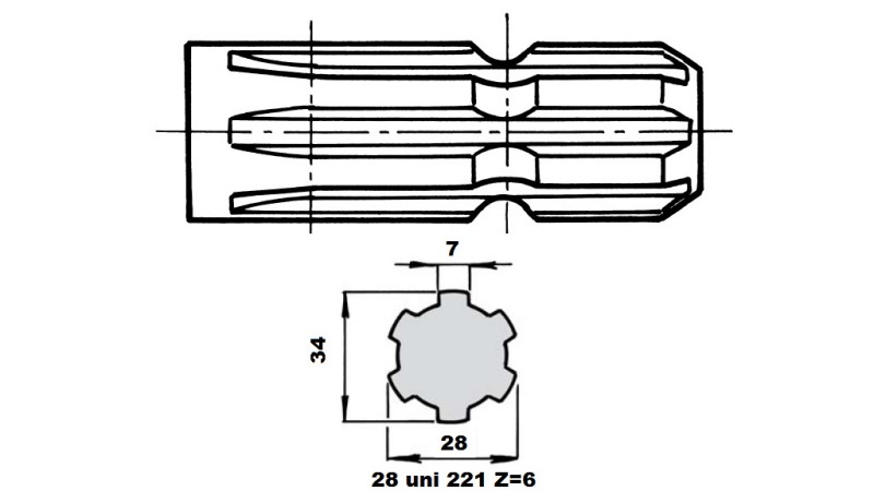 KARDANSKI NASTAVEK 1” 3/8 - 28 uni 221