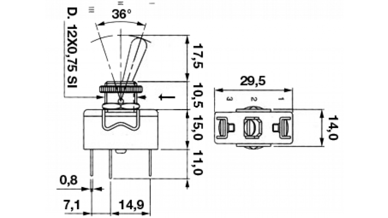 ENOPOLNO STIKALO ON - OF ON    15A - 250V  