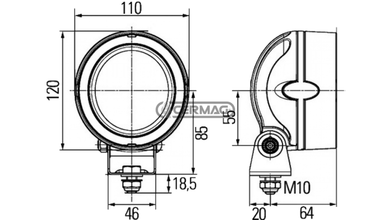 DELOVNA LUČ 12/24V    LED 800 LUMNA  