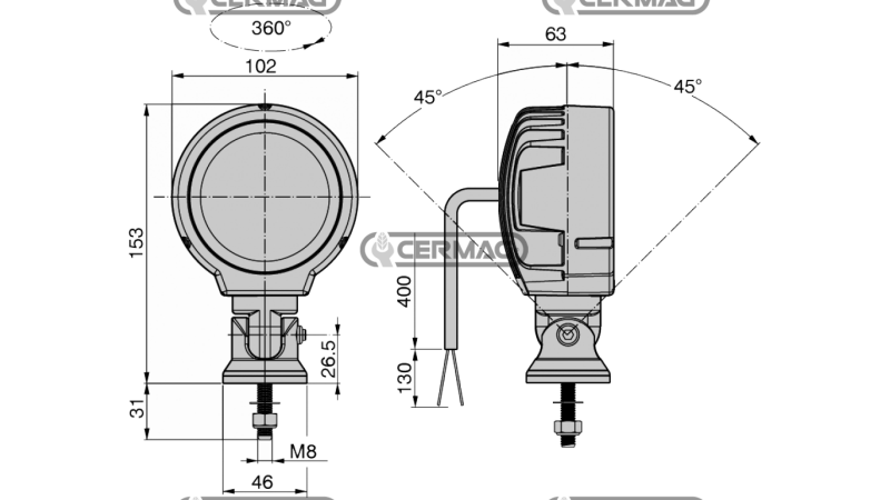  DELOVNA LUČ LED    10/50V ,500 LUMNA   