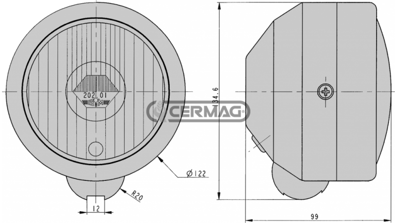 KOVINSKI ŽAROMET    120mm 3 FUNKCIJAMI  