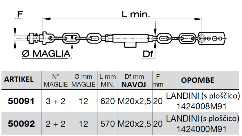 NAPENJALEC LANDINI    fi 12/570 mm  