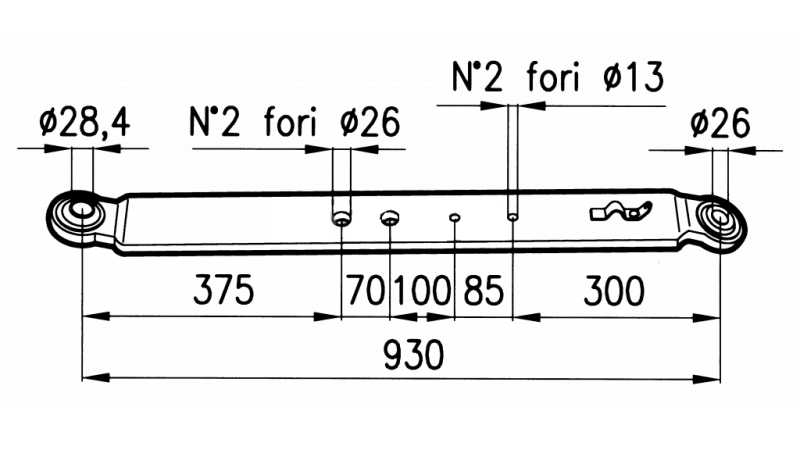 NOSILNE ROKE TRAKTOSKE HIDRAVLIKE    100x20mm - 930 mm  