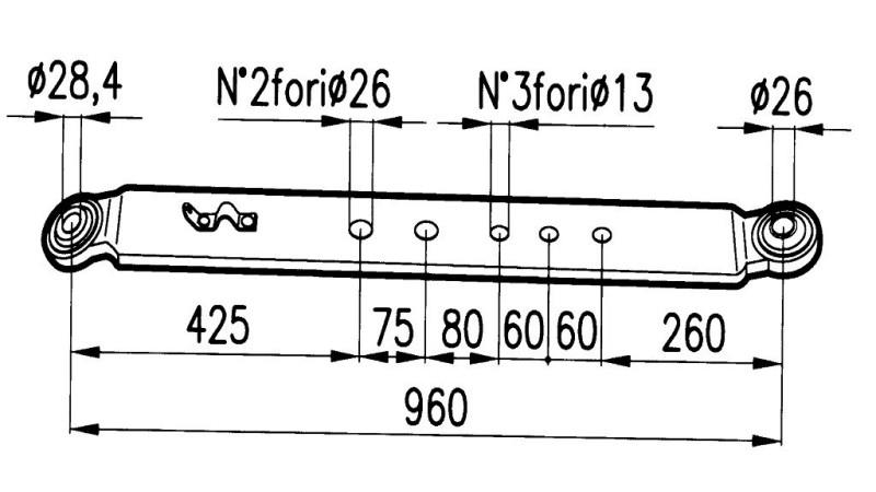 NOSILNE ROKE TRAKTOSKE HIDRAVLIKE   100x20mm - 960mm  