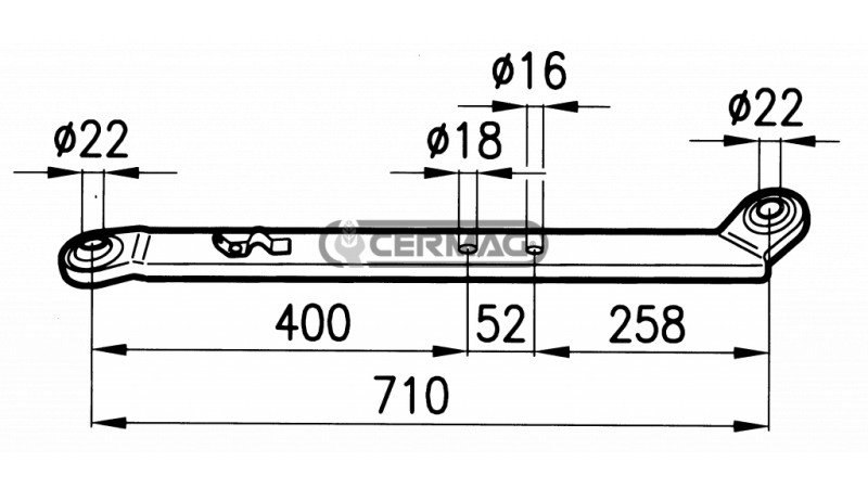 NOSILNE ROKE TRAKTOSKE HIDRAVLIKE   60x20mm DESNE 710 mm  