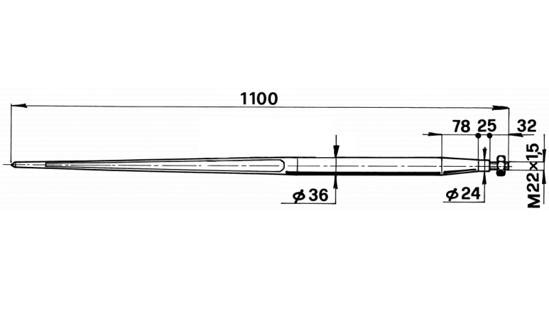 ŠPICA ZA BALE 36x1100mm