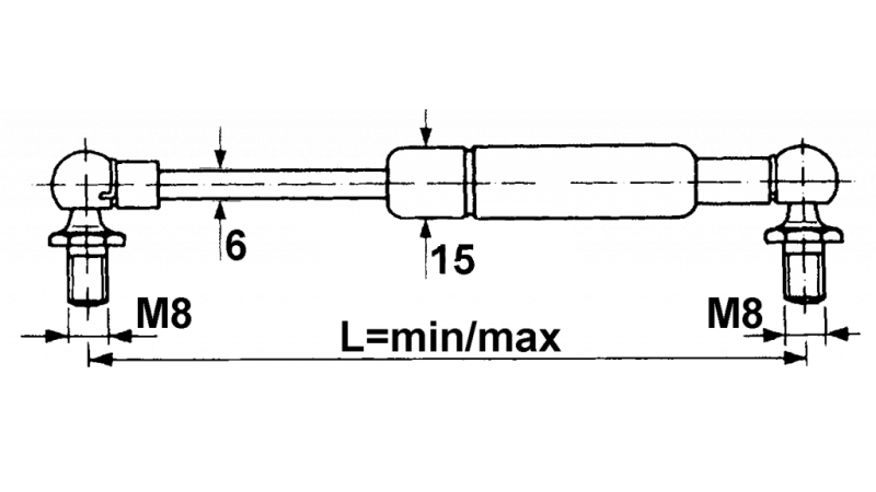 PLINSKI AMORTIZER DEUTZ    Lmin 115 Lmax 155 F50  