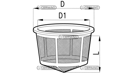  d 204 mm
d1 185 mm
l 240 mm 