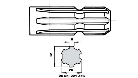 KARDANSKI NASTAVEK 1” 3/8 - 26 uni 221