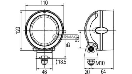 DELOVNA LUČ 12/24V    LED 800 LUMNA  