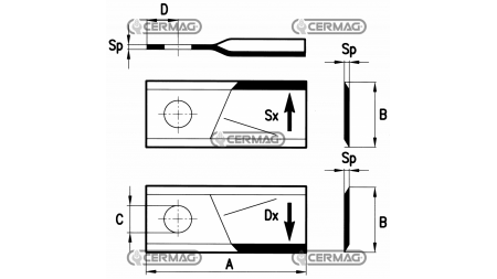 SPIRALNI NOŽ ZA ROTACIJSKO DESNI 100x48 (25kom)