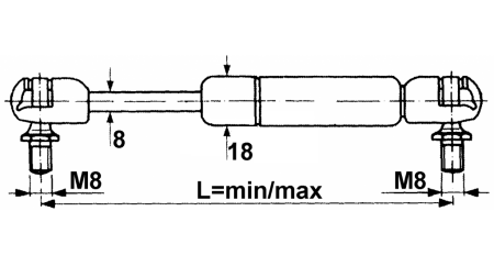 PLINSKI AMORTIZER     Lmin 165 Lmax 255  