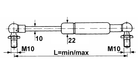 PLINSKI AMORTIZER SAME    Lmin 250 Lmax 390  