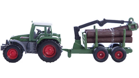 Traktor Fendt z gozdarsko prikolico