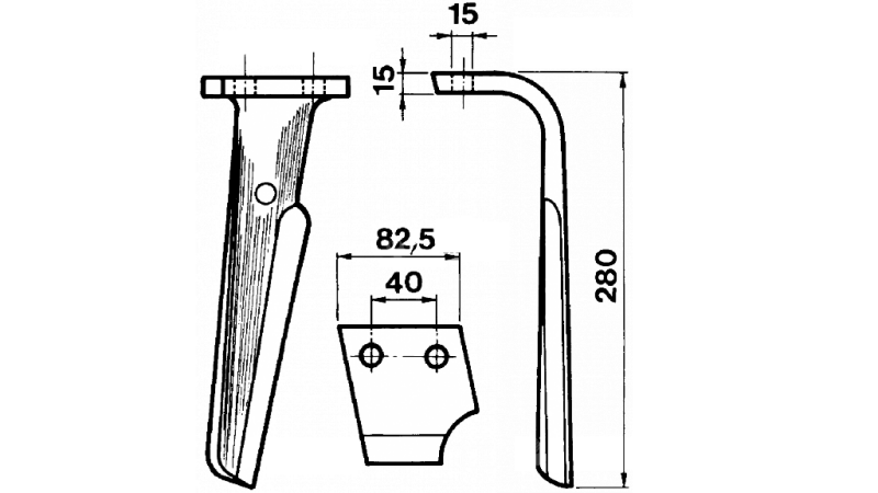 NOŽ ZA VRTAVKASTO BRANO RABEWERK DESNI 82,5x15mm