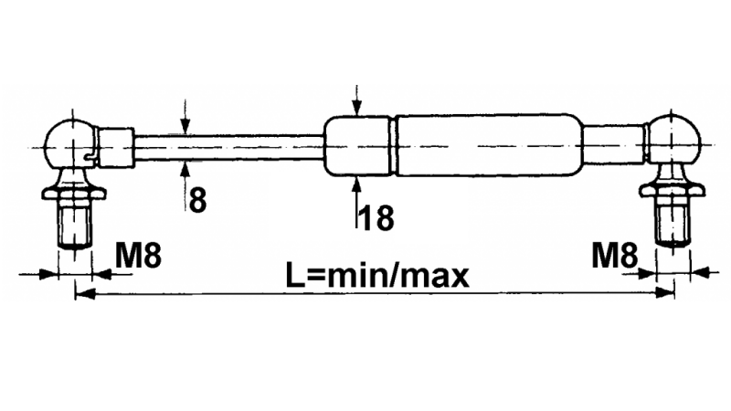 PLINSKI AMORTIZER SAME    Lmin 305 Lmax 520 F270  