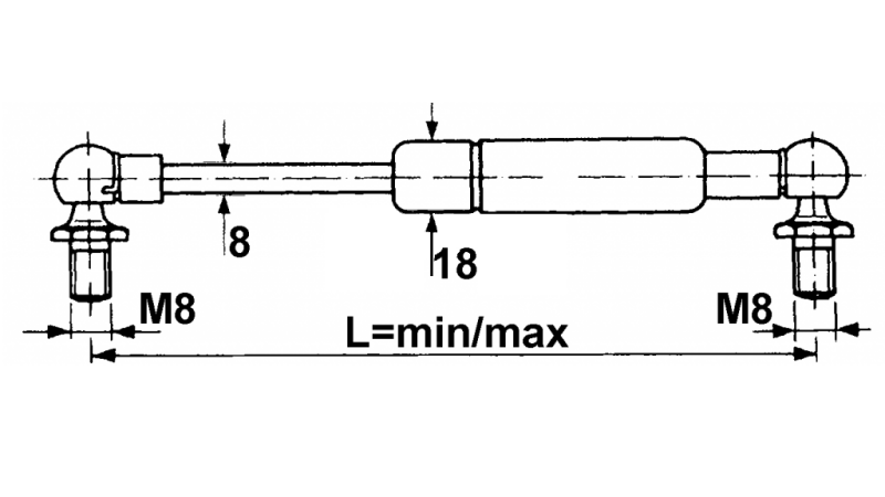 PLINSKI AMORTIZER SAME    Lmin 490 Lmax 715  